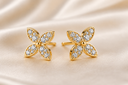 14K Gold Diamond Butterfly Stud Earrings