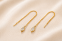 14K Gold Marquise-Cut Diamond Threader Earrings