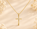 14K Gold Cross Pendant Necklace
