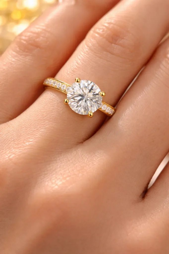 IGI Certified Round Lab Grown Diamond Engagement Ring: Hidden Halo, Pavé Band 2.00 ct Diamond (6)