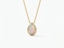 14K Yellow Gold Bezel-Set Pear-Shaped Opal Solitaire Pendant.