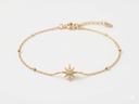 14K Yellow Gold Pavé Diamond Starburst Station Bracelet.