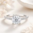 Round Solitaire Halo Ring