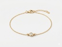 14K Yellow Gold Bezel-Set Diamond Station Bracelet with Ball Accents.