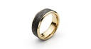The 'Apex' 14K Yellow Gold and Forged Carbon Fiber Men's Ring
