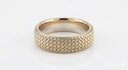 14K Yellow gold two-tone woven mesh comfort-fit men's wedding band.