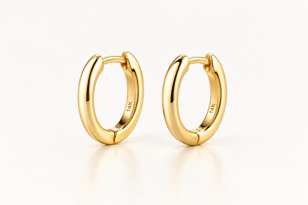 14K Classic Mini Hoops (14K Yellow Gold)